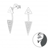 Cercei din argint model geometric cu triunghiuri DiAmanti DIA31408